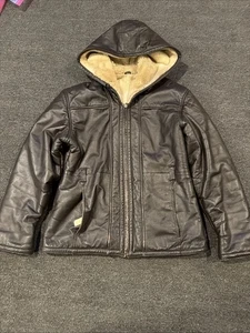 Vintage Wilsons Leder Bomber Sherpa gefüttert Flieger Kapuze Fliegermantel Herren L - Bild 1 von 7