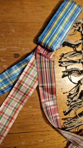 3 Vintage Taft Karo Band Borte kariert, 3 Farben, je 4 Yards - Bild 1 von 4