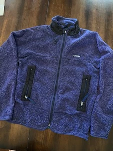 Vintage Patagonia PEF Fleece Jacket 90s USA Medium Purple 1990s - Picture 1 of 11