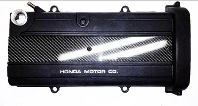 NON V-TEC CARBON FIBER SPARK PLUG VALVE ENGINE COVER FOR B18 B20 B18A1 B181A2 - Image 1 of 4