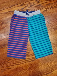 Boden Jersey Baggies Shorts Boys 10 Striped Blue Red Green 100% Cotton NWOT - Picture 1 of 5