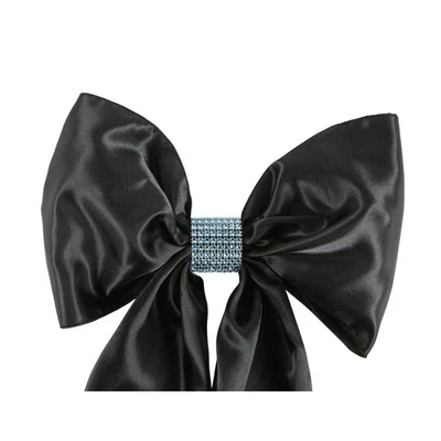 25 Light Blue Rhinestone Bow Covers - 8 Row - wedding chair sash reusable - Image 1 of 4