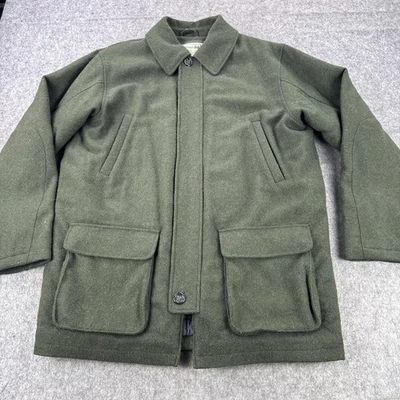 L.L. Bean Jacket Mens XL Tall Green Wool Lined Field Coat Hunting Pockets - Image 1 of 4