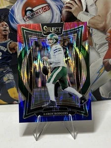 2024 Aaron Rodgers Panini Select Red Blue Prizm Shock Concourse Level 40 Holo - Picture 1 of 2