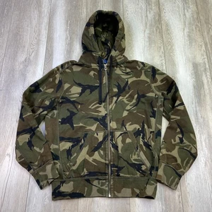 Polo Ralph Lauren Hoodie Herren Small Grün Braun Full Zip Camouflage Kapuze - Bild 1 von 10