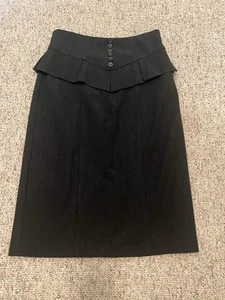 Falda Lápiz Nanette Lepore Marrón Forrada Peplum Talla 10 - Imagen 1 de 10