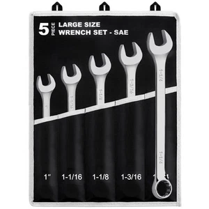5-Piece SAE Large Size Add-on Combination Wrench Set, 1â€, 1-1/16, 1-1/8, 1-3/. - Picture 1 of 1
