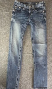 Miss Me Skinny Jeans Rhinestone Pockets Stretch Denim Girls Size 10 - Picture 1 of 10