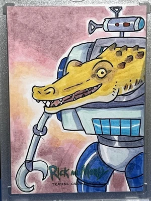 Rick and Morty Cryptozoic Season 3 Sketch Card by Hanie Mohd 1/1 Crocubot - Image 1 of 4