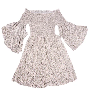 Shein Curve Off Shoulder Ruffle Sleeve Dress 2XL Floral Cottagecore Romantic - Picture 1 of 9