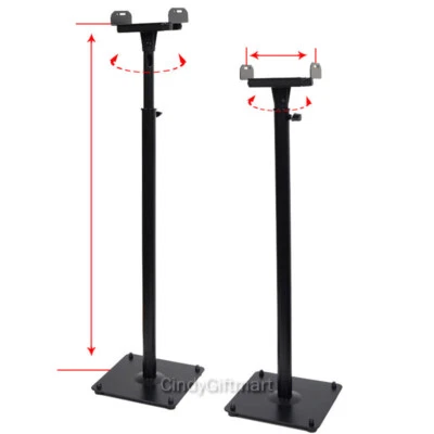 2 x Speaker Stands Floor Mount Side Clamp Satellite Surround Sound Bookshelf CYD - Image 1 of 4
