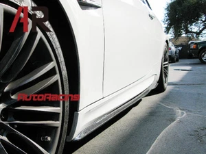 GS Style Carbon Fiber Side Skirts Extension Lip Spoiler For BMW E92 E93 M3 Only - Picture 1 of 2
