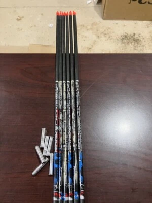 New 6 Easton Beman Pork Chop 500 Bare Shaft Arrows With Inserts - Image 1 of 3
