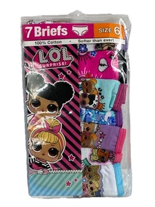 NWT LOL SURPRISE Girls’ Underwear Panties - Size 6 - 7 Pack Cotton Briefs - Picture 1 of 2