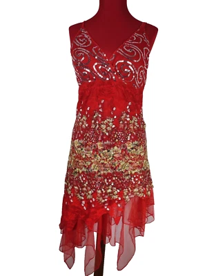 EVER PRETTY WOMENS RED SLEEVELESS SUMMER HOLIDAY SPANISH A-LINE DRESS SIZE 12 - Image 1 of 4