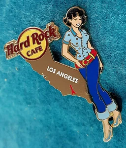 LOS ANGELES FASHION STATEMENT BLUE JEANS PINK BELT GIRL Hard Rock Cafe PIN LE - Picture 1 of 1