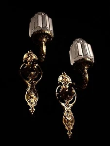 Art deco pair of bronze wall fixtures unique pieces by European Lighting - Picture 1 of 8