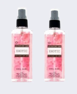 SUPERDRUG LAYERING LAB Layering Lab Exotic Body Mist Spray Travel Size 2 x100ML Vegan Fresh Fragrant