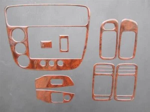 For 01-04 Honda Civic Coupe 2 Door Oxford Burlwood 9 Pcs Dash Trim Overlay Cover - Bild 1 von 12