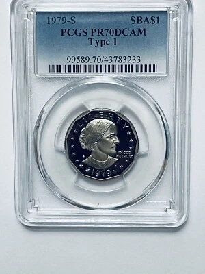 1979-S Susan B. Anthony Dollar PCGS PR70DCAM Type 1 - Image 1 of 4