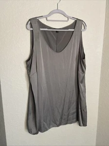 Top senza maniche Eileen Fisher donna grigio misto seta 2X - Foto 1 di 6