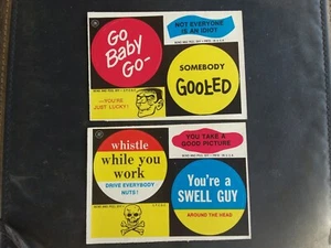 Lot 4 Vintage Unused Funny/Humor Sticker Strips Eph Advertise Collectible Decals - Picture 1 of 4