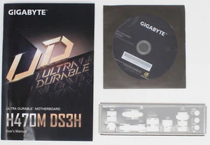 GIGABYTE H470M DS3H - SET Handbuch ATX IO Shield Slotblende Treiber CD (#23899) - Afbeelding 1 van 1