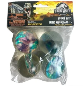 Jurassic World Dinosaurier Geburtstag Hüpfbälle Party Gastgeschenke 4er Pack Neu - Bild 1 von 2