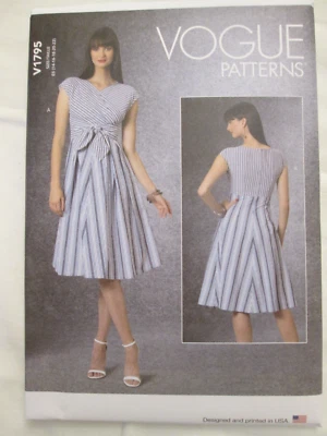 Vogue 1795 Fitted Dress Pattern Waist Tie Sleeve Variations 14-22 Uncut FF New - Image 1 of 2