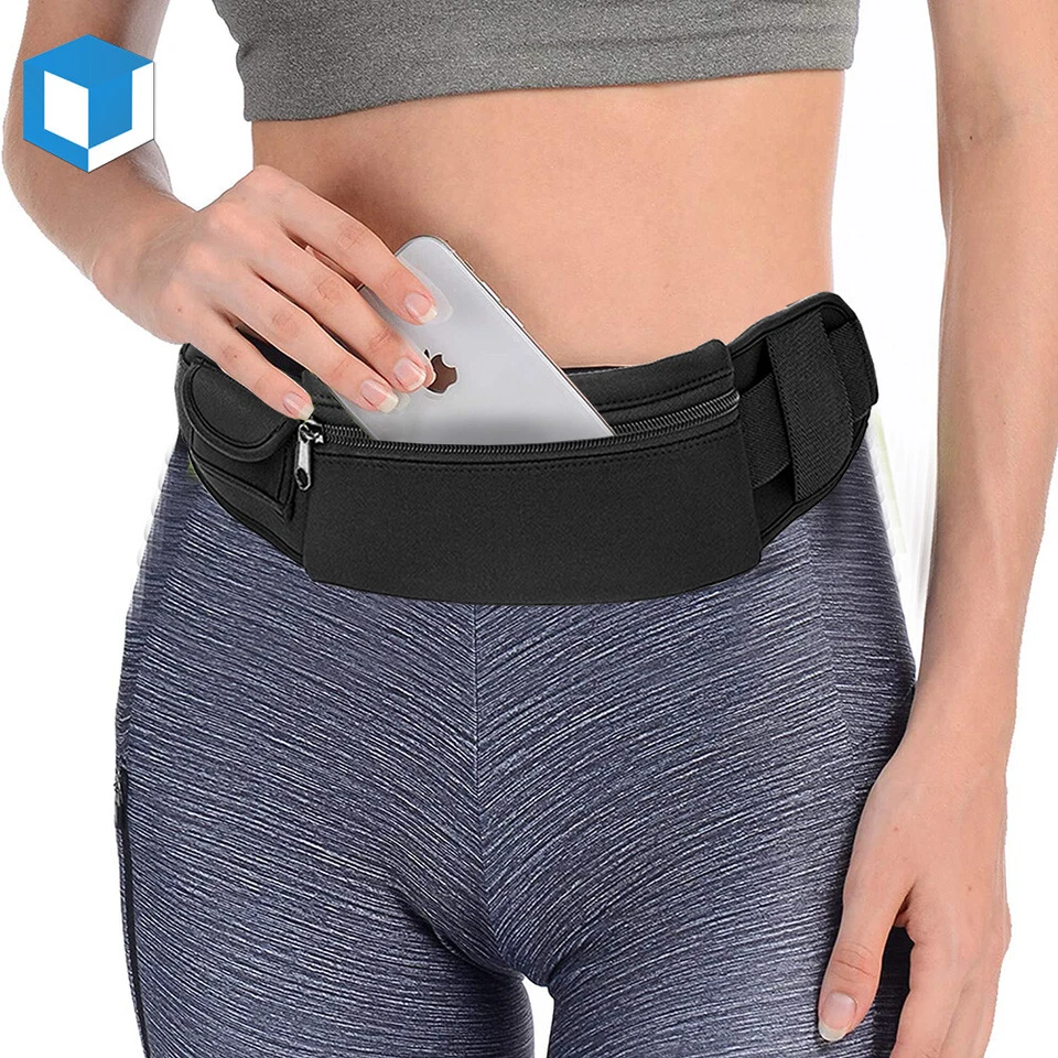 Men Women Fanny Pack Running Belt Phone Holder Waist Bum Zip Bag Pouch Workout - Image 1 of 4