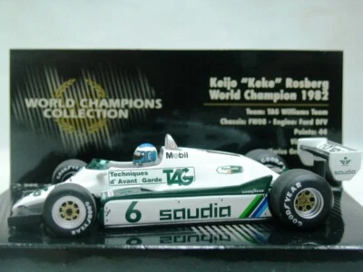Williams FW08 Ford #6 Rosberg 1st Swiss 1982 World Champion Box 1:43 Minichamps - Image 1 of 4