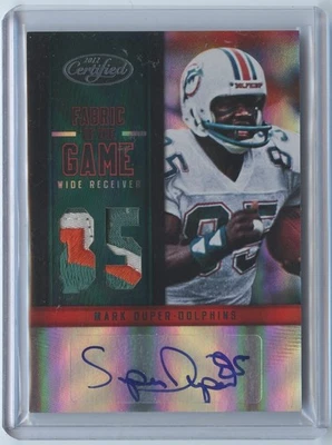 Mark Duper 2012 Certified Fabric Of The Game Used Patch Auto /25 Miami Dolphins - Image 1 of 2