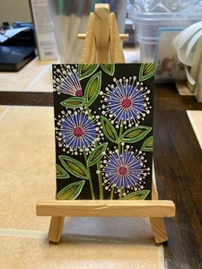 Original ACEO Art Card - Floral flowers - 2.5 x 3.5 inches Acrylic painting 15 - Picture 1 of 1