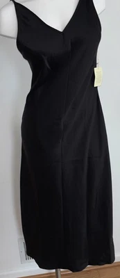 复古 Victoria’s Secret Collection 黑色缎面懒人连衣裙小号全新带标签 Y2K 97' — 第 1/4 张图片