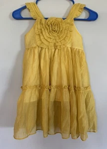LA Kids Toddler Girls Mustard Boho Dress Size 5 - Picture 1 of 5