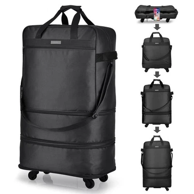 Hanke Suitcases with Wheels Expandable Foldable Luggage Bag Suitcase Collapsi... - Image 1 of 4