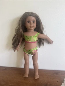 Truly Me Doll American Girl Doll #128 costume da bagno verde kayak - Foto 1 di 9