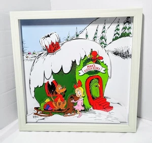 Dr Seuss Christmas Max’s Sleigh Rides Framed 3D Print 13" X 13" X 1" - Picture 1 of 7