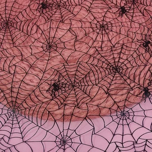 1 Yard Halloween Spider Web Mesh Net Fabric Rose Red DIY Sewing Craft 150cm Soft - Picture 1 of 5