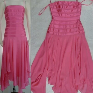 NUEVO CON ETIQUETAS BCBG MAXAZRIA Talla 4 Rosa 100% Seda Corsé Top Falda Mordedura de Tiburón Dobladillo Vestido Vestido Vestido - Imagen 1 de 13