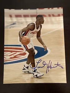 LINDSEY HUNTER SIGNED 8X10 PHOTO DETROIT PISTONS BASKETBALL AUTOGRAPH AUTO - Picture 1 of 1