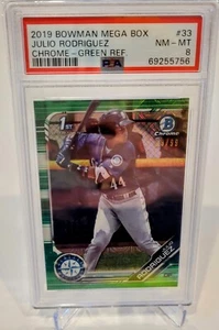 2019 Bowman Julio Rodriguez 1st Bowman Green Mega Refractor #/99 PSA 8 NM - MT - Picture 1 of 2