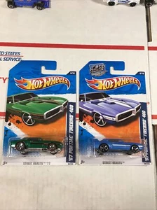 Hot Wheels 2011 Street Beasts 67 Pontiac Firebird 400 variantes verde y azul (21) - Imagen 1 de 9