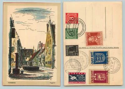 Германия 1947 Балтийский DP открытка Аугсбург DP лагерь Altenstard экспозиция. f7666 - Изображение 1 из 2