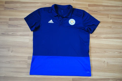 LEICESTER CITY ENGLAND 2018-2019 POLO FOOTBALL SHIRT JERSEY ADIDAS BLUE SIZE XL Cover