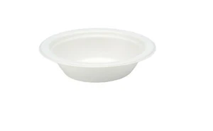 125 White Bagasse round bowls 12oz Party Buffet Plates Wedding BBQ compostable - Imagen 1 de 1