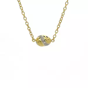 Cartier 18K Yellow Gold Two Tone Diamond Swirl Pendant Necklace 16" - Picture 1 of 7