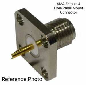 SMA Female 4 Hole Panel Mount Connector, Kings Electronics Co - Sealed - Picture 1 of 6