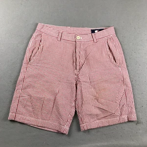 Vineyard Vines Shorts Mens 30 Red Striped Twill Chino Flat Front Lightweight * - Picture 1 of 9