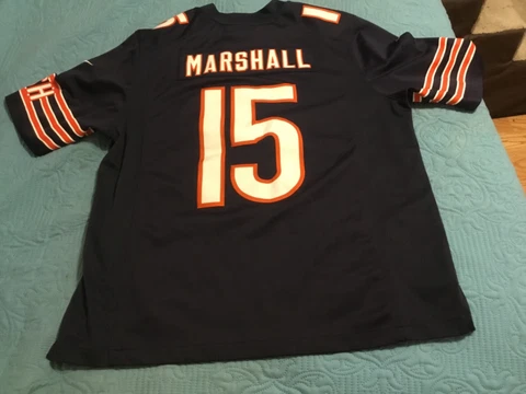 BRANDON MARSHALL XL ADULT CHICAGO BEARS NIKE/NFL PLAYERS EMBROIDERED JERSEY,#15 Cover